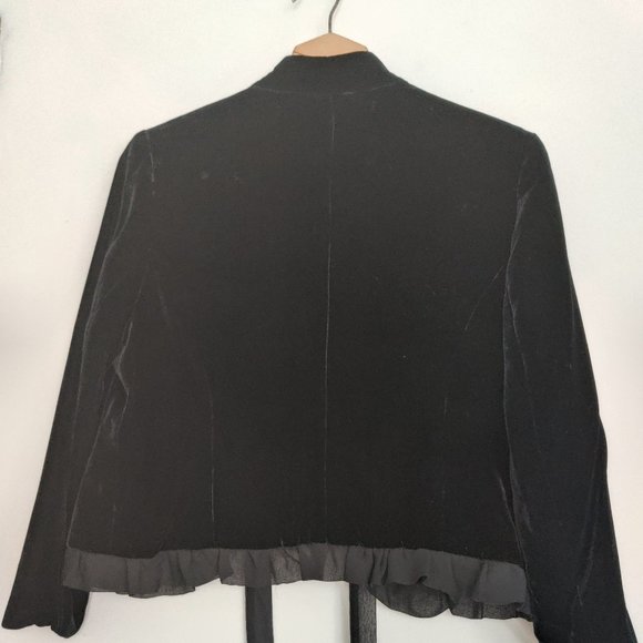 Bob Mackie Women's Cropped Jacket Black Size 10 Silk - Picture 5 of 5